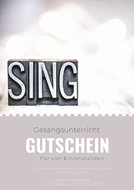 Weihnachtsschenk, Geschenkgutschein, Gutschein, Gesangsunterricht, Ludwigsburg